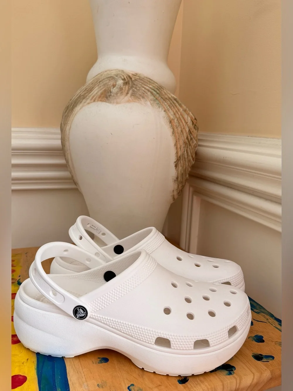Crocs Classic Platform Clog White Women's Size 10
